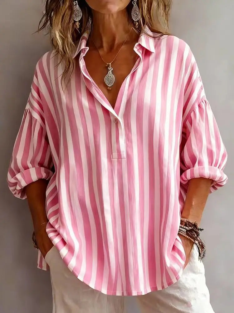 Camicia  Donna Righe Oversize