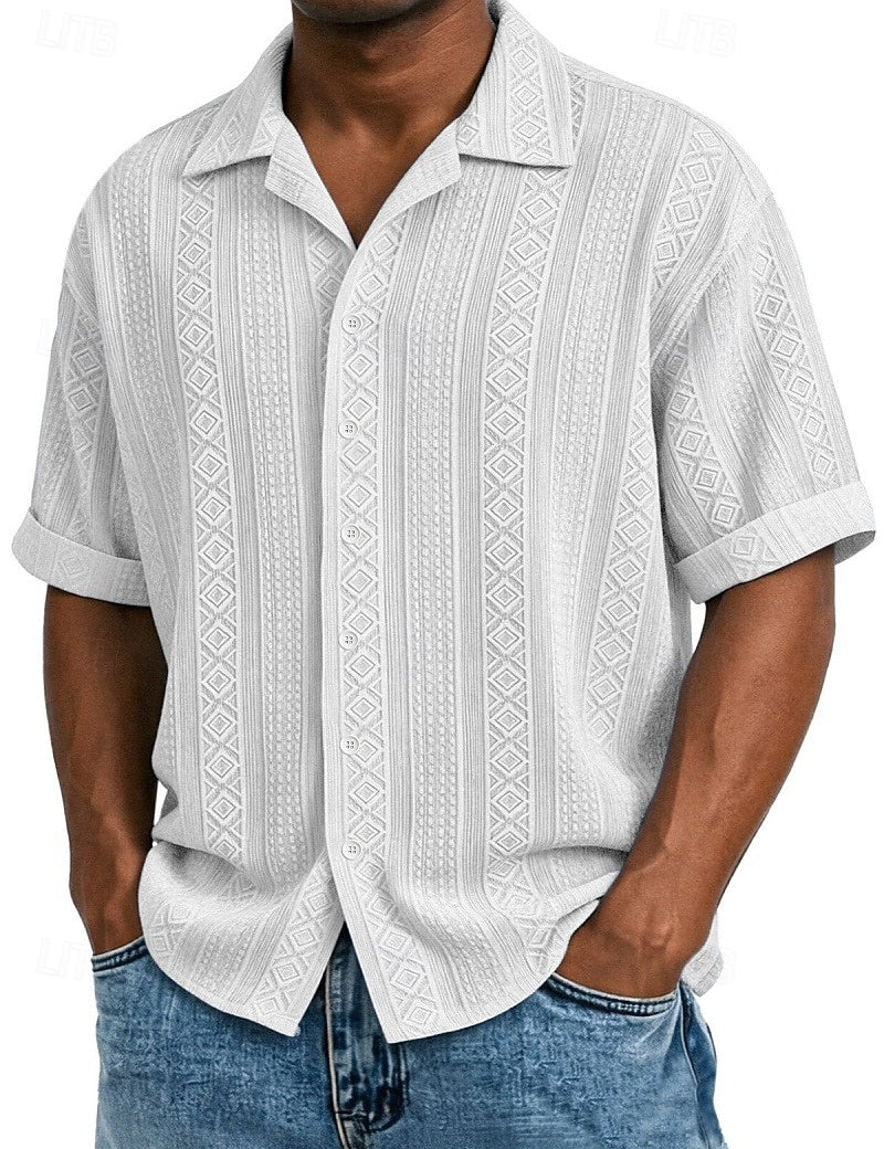 Camicia Jacquard Geometrica da Uomo