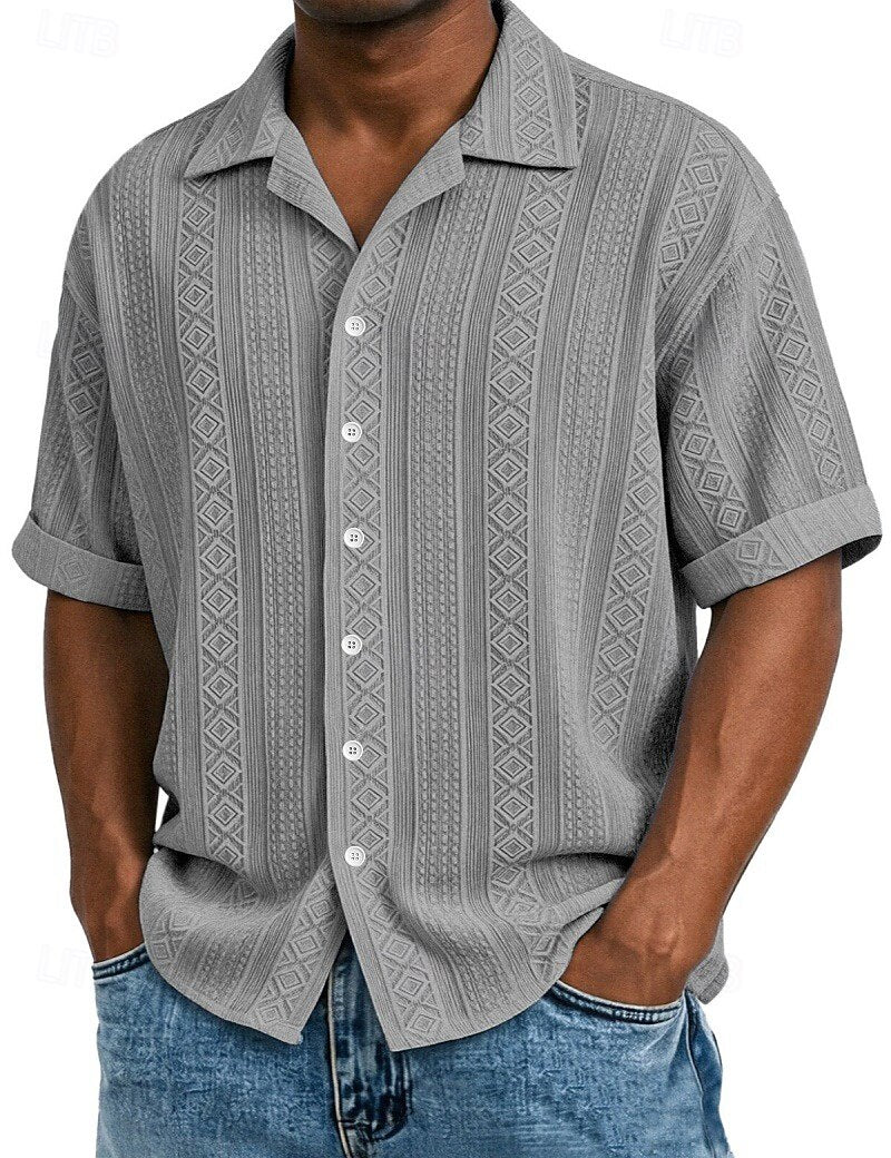 Camicia Jacquard Geometrica da Uomo