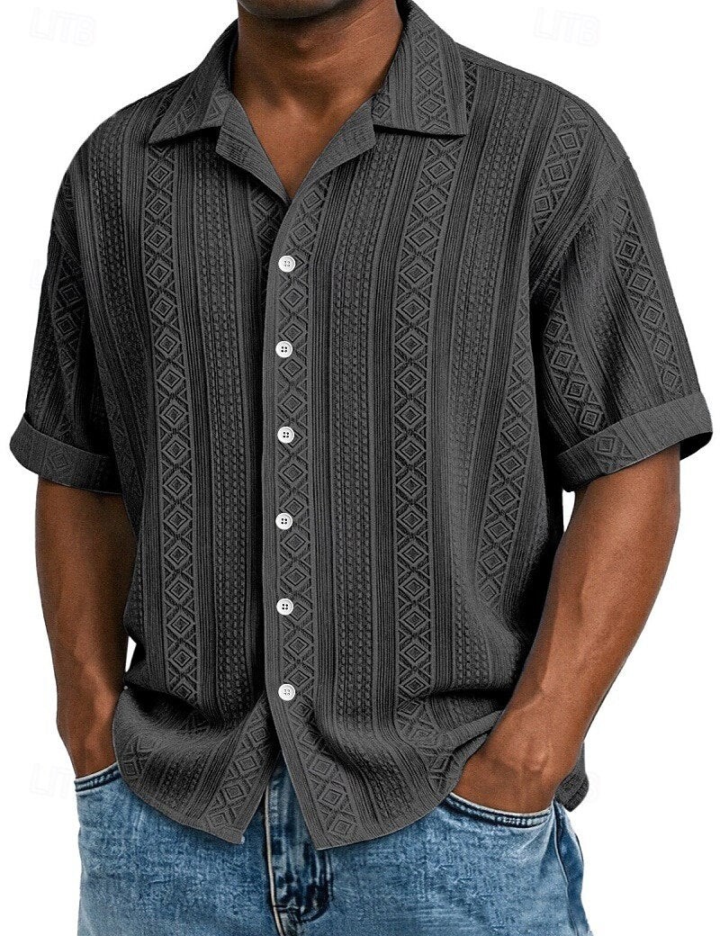 Camicia Jacquard Geometrica da Uomo