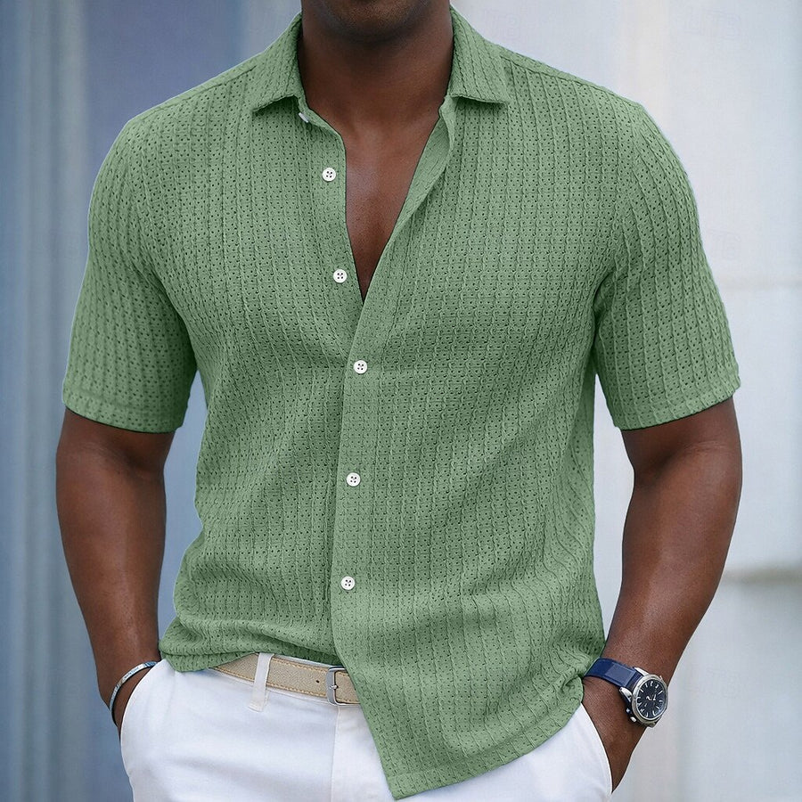 Camicia Uomo Jacquard Texture Rigata