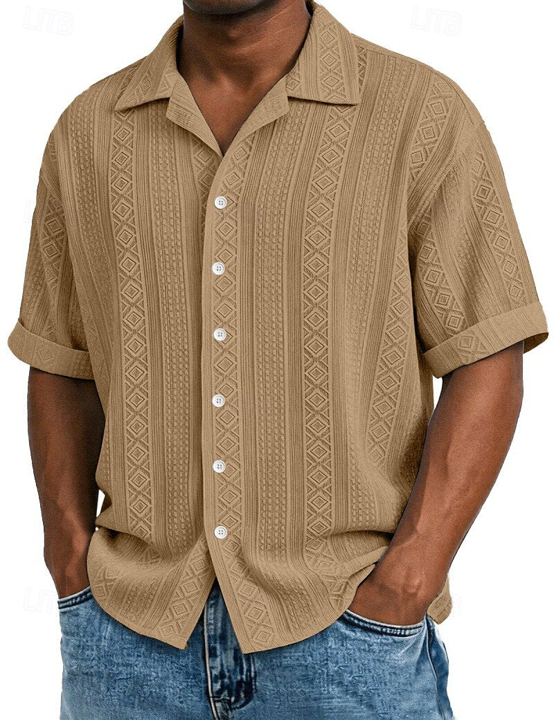 Camicia Jacquard Geometrica da Uomo